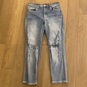 Blank NYC ankle cropped distressed light wash jeans size 27